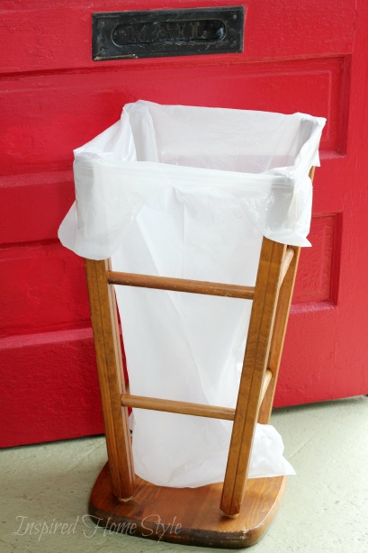 How to turn a stool into a Garbage Can ~ Simple DIY Trash Can