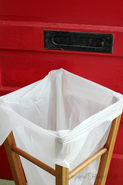 How to turn a stool into a Garbage Can ~ Simple DIY Trash Can