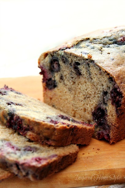 Easy Homemade Triple Berry Breakfast Bread Recipe ~ works great with fresh and frozen berries