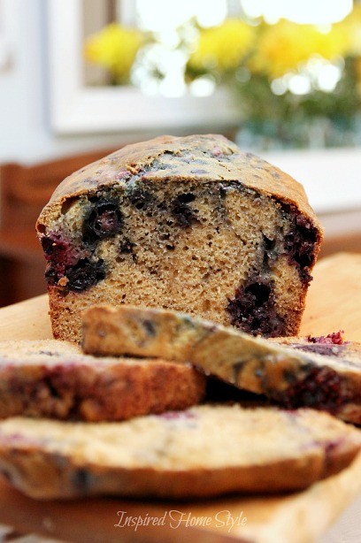 Easy Homemade Triple Berry Breakfast Bread Recipe ~ works great with fresh and frozen berries