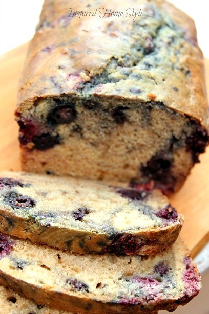Easy Homemade Triple Berry Breakfast Bread Recipe ~ works great with fresh and frozen berries