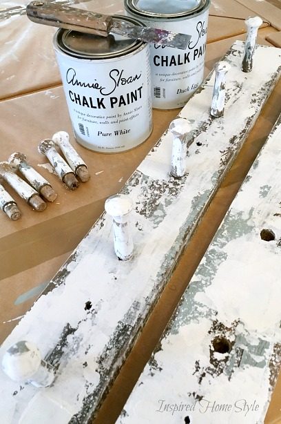 Distressed Coat Hook ~ Scrape Painting Technique using Annie Sloan Chalk Paint